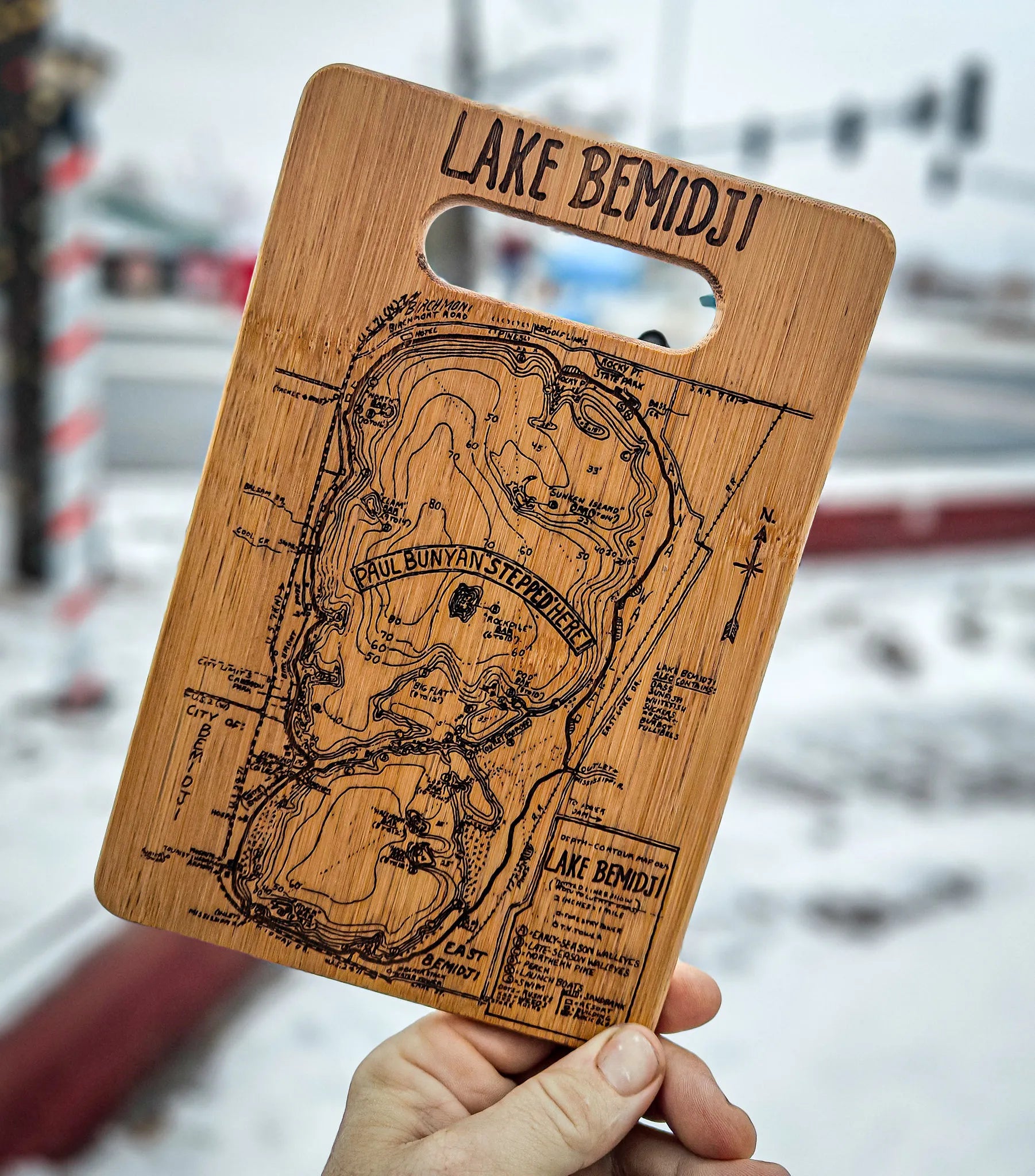 Lake Bemidji Bamboo Cutting Board
