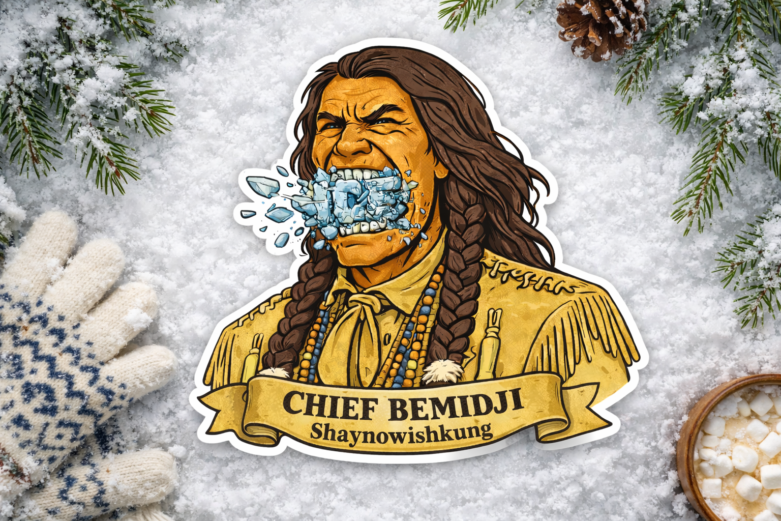 Chief Bemidji Crushed Ice Sticker